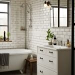 Services view small bathroom interior with modern style furniture decor